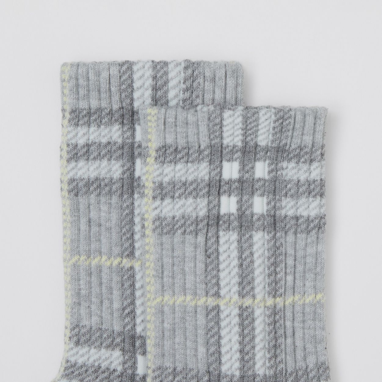 Check Intarsia Technical Stretch Cotton Socks - 2