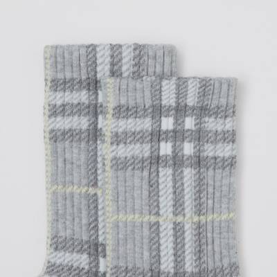 Burberry Check Intarsia Technical Stretch Cotton Socks outlook