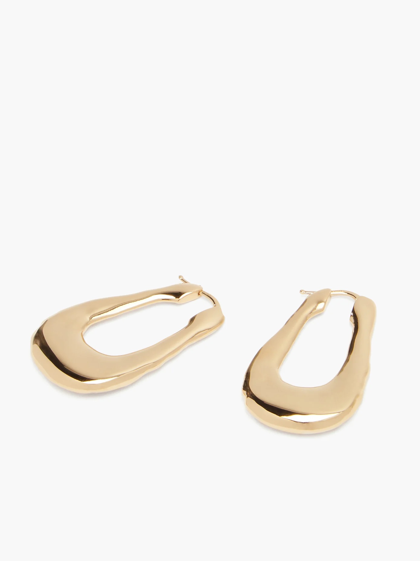 Gold-plated sterling-silver hoop earrings - 3