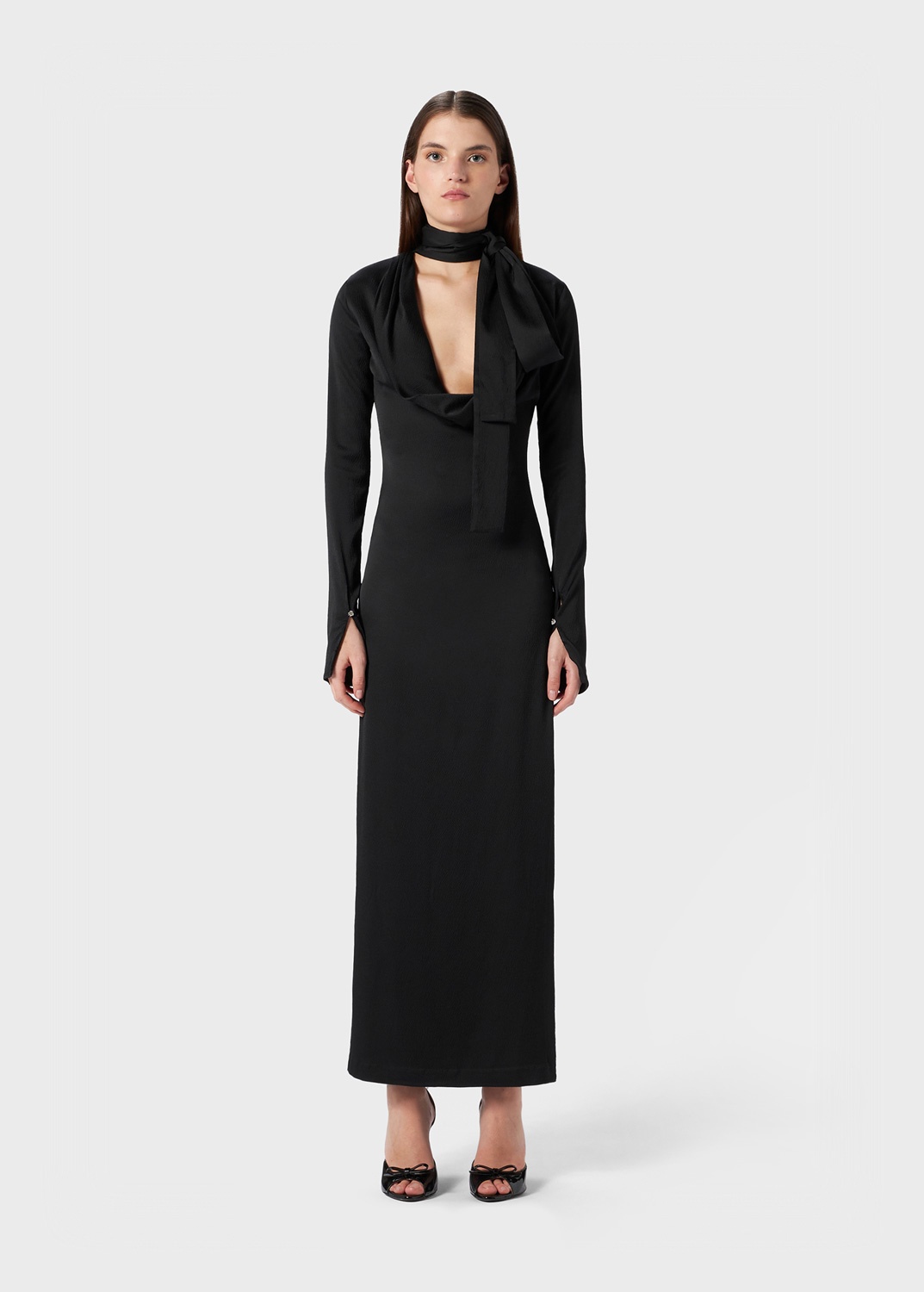 VISCOSE LONG DRESS WITH VENT - 3