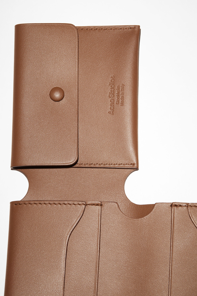 Leather trifold wallet - Camel brown 5