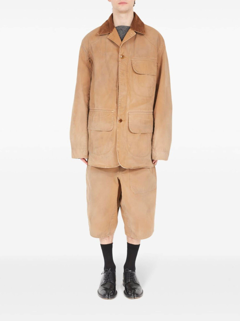 Maison Margiela corduroy-collar waxed cotton jacket outlook