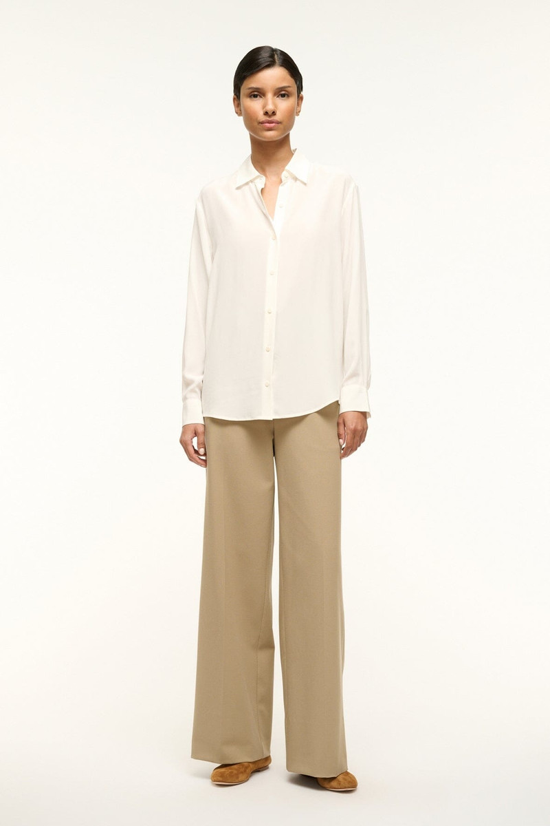 STAUD ROXBURY SILK SHIRT IVORY 3