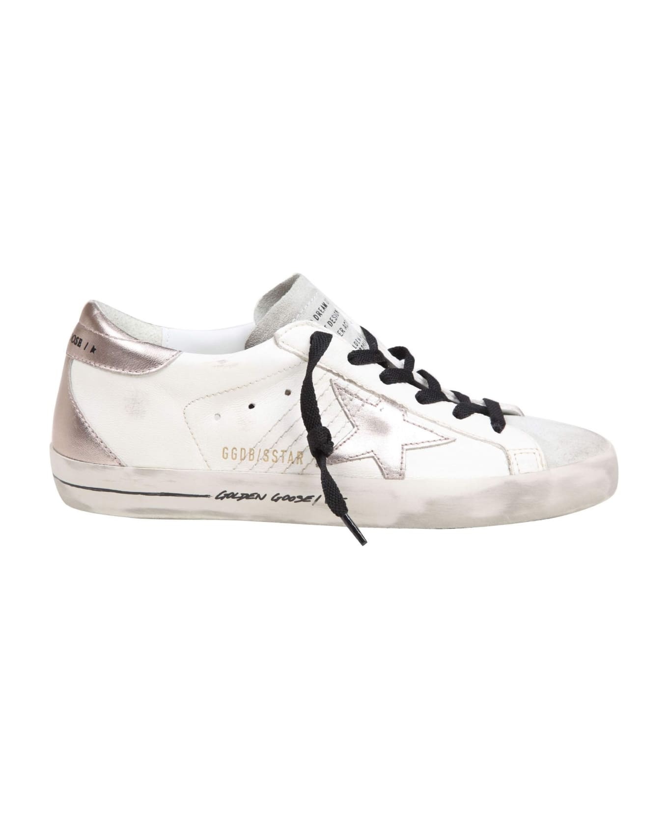 Super-star Sneakers In White/quartz Leather And Suede - 1