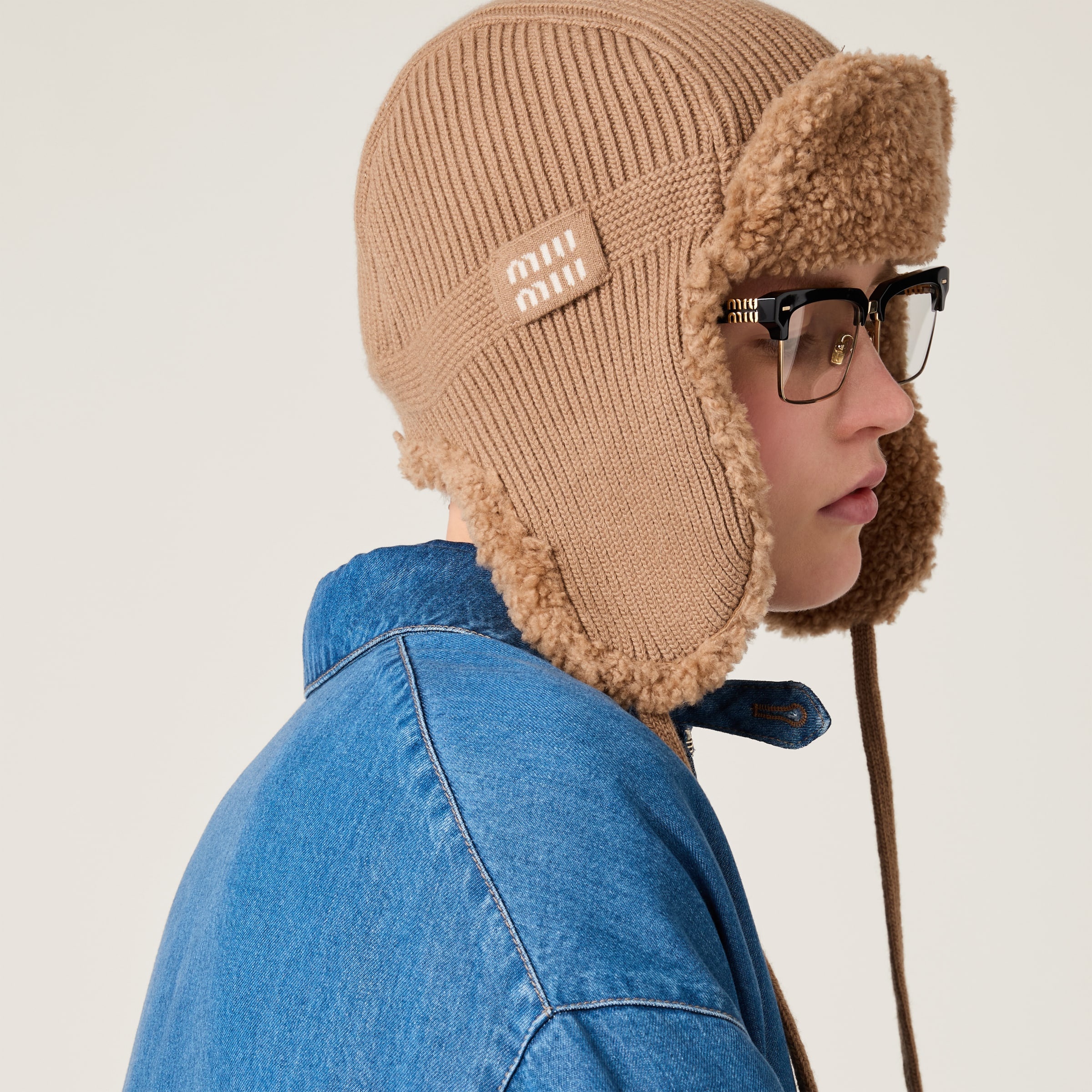 Wool, cashmere and shearling trapper hat - 2
