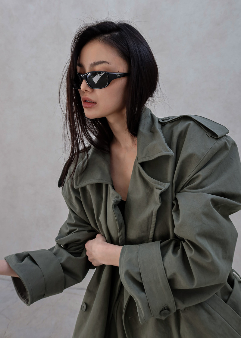 Hedley Wired Short Trench - Olive 9