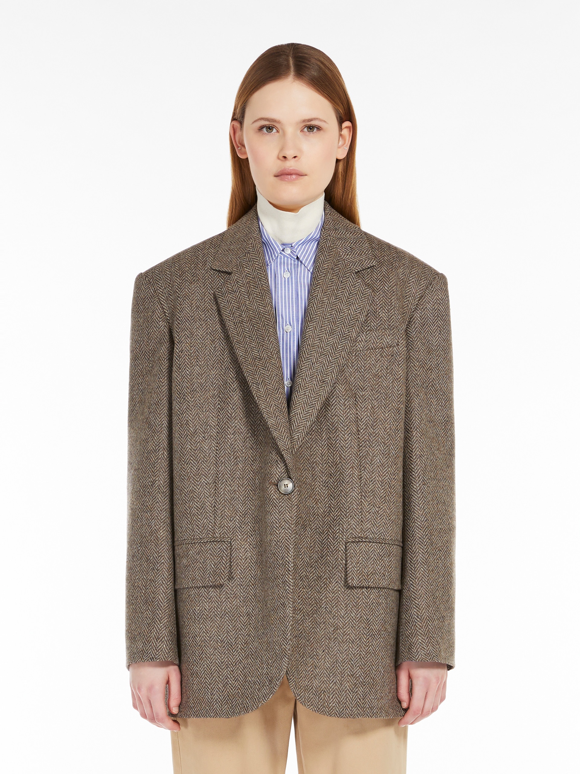 PISTOIA Oversized Shetland-look wool blazer - 3