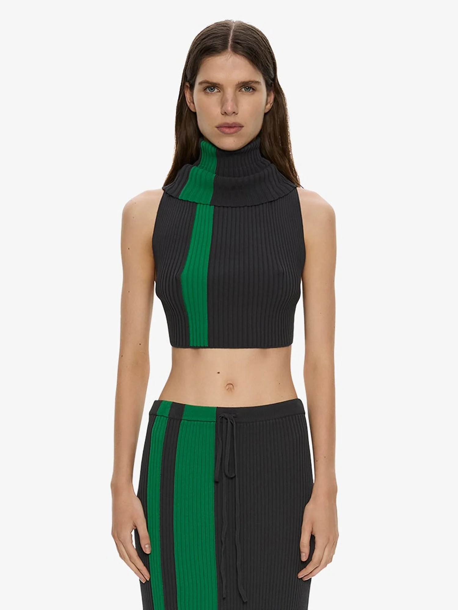 Mach Stripe Turtleneck Crop - 1