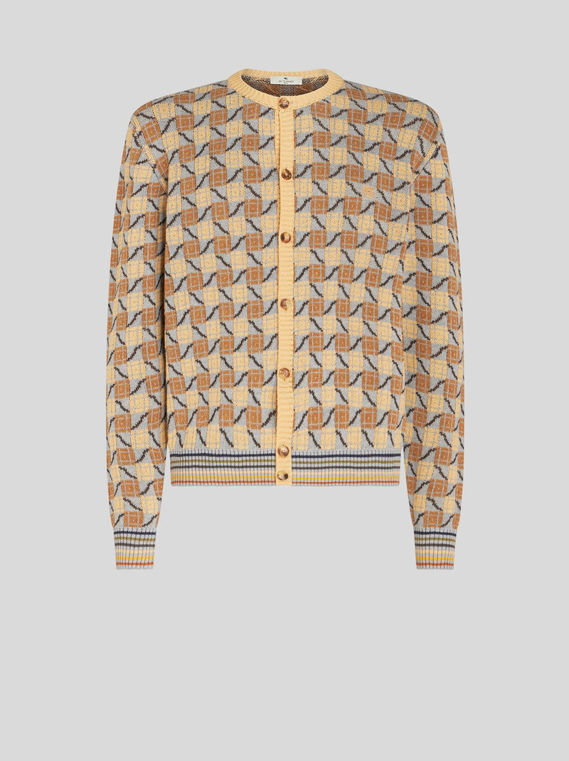 GEOMETRIC PATTERN KNITTED CARDIGAN 1