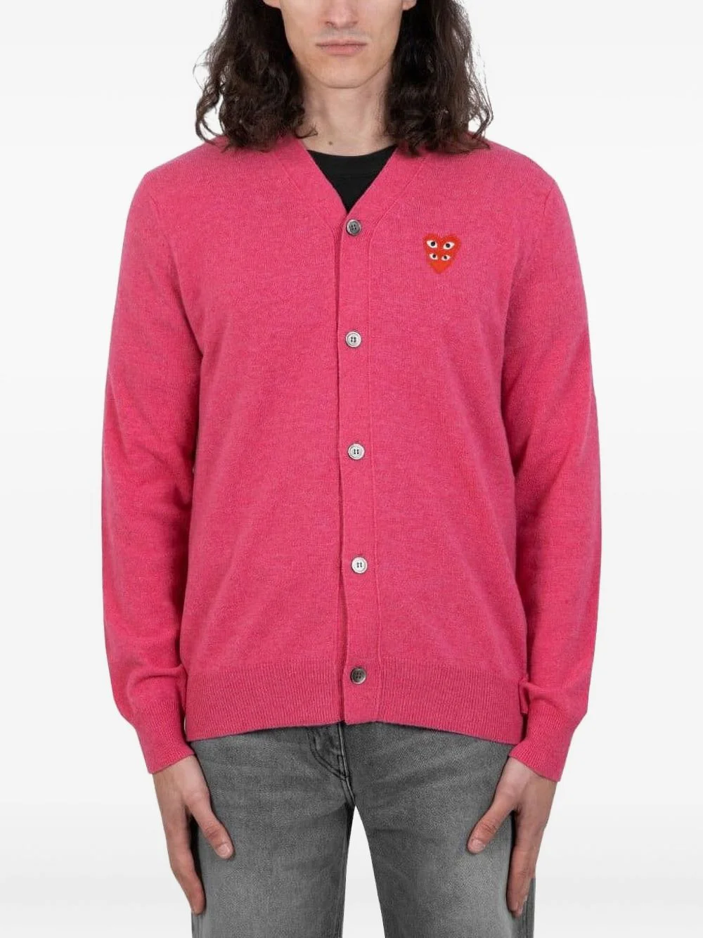 double logo cardigan - 1