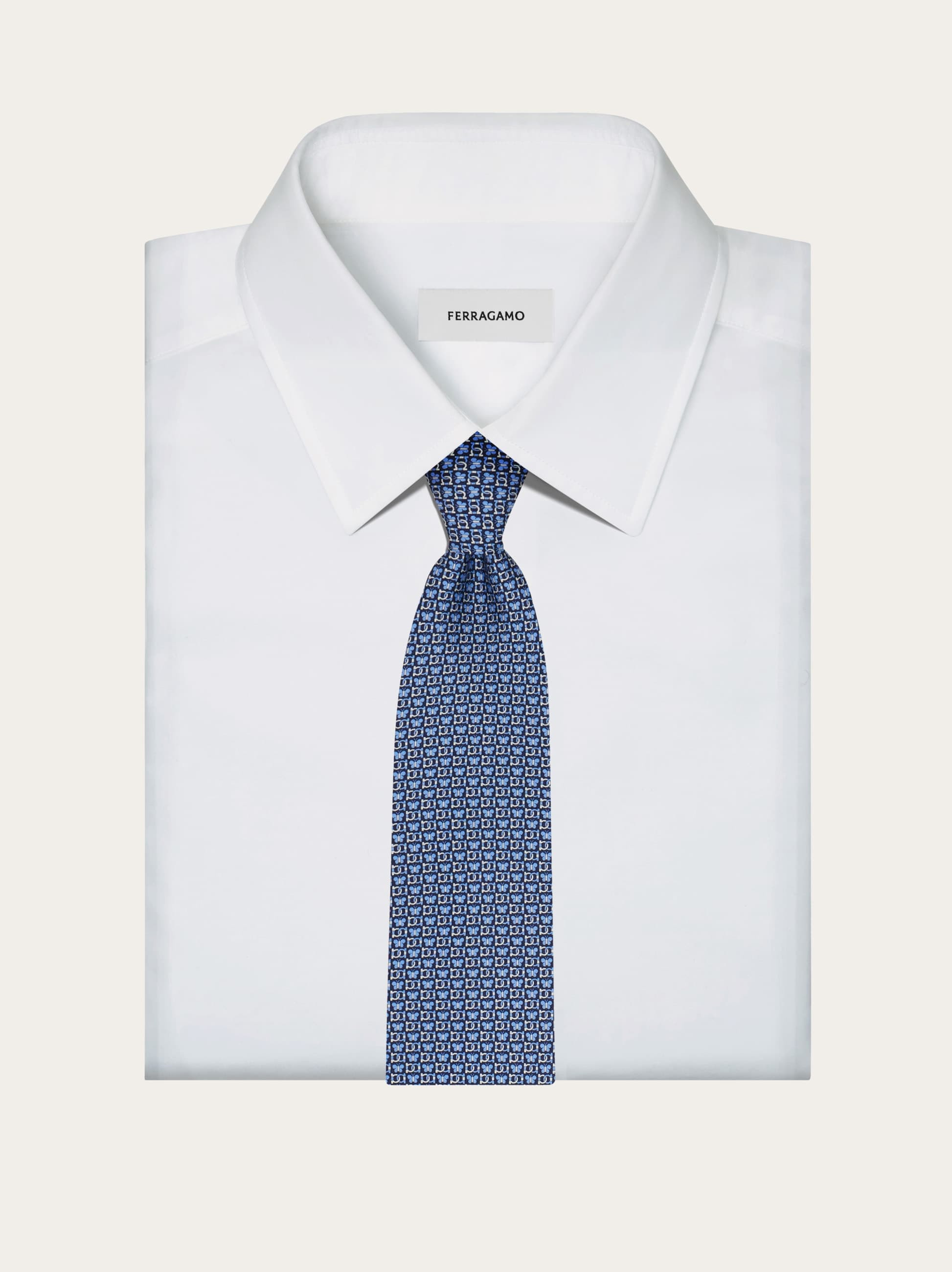 Butterfly print silk tie - 4