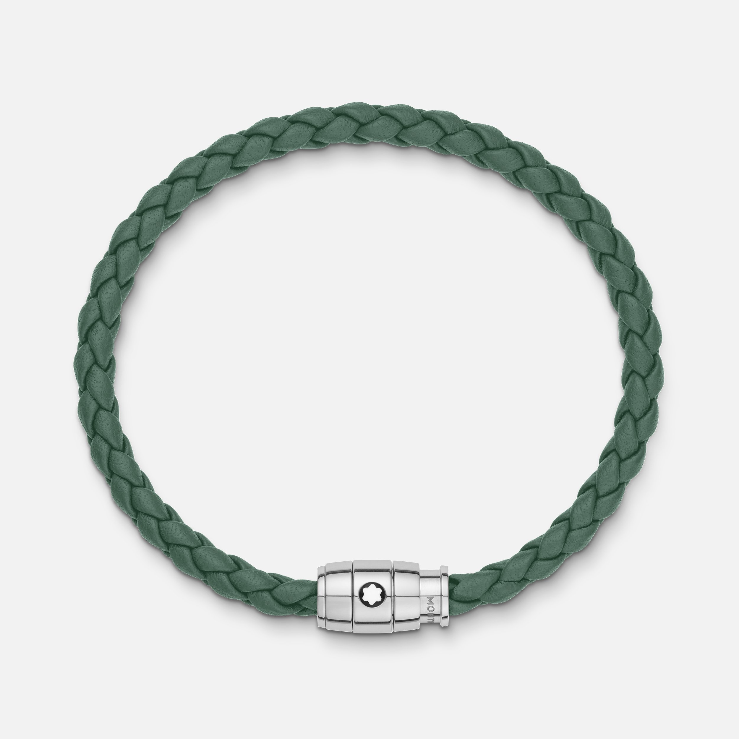 Bracelet Steel 3 rings Meisterstück collection in pewter leather - 3