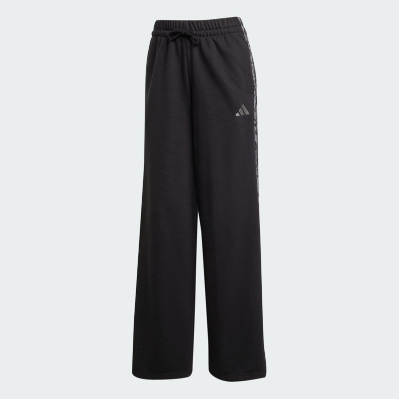 Animal Print 3-Stripes Open Hem Pants 1