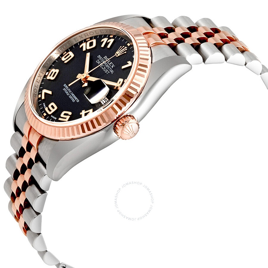 Rolex Oyster Perpetual Datejust 36 Black Concentric Dial Stainless Steel and 18K Everose Gold Jubile - 2