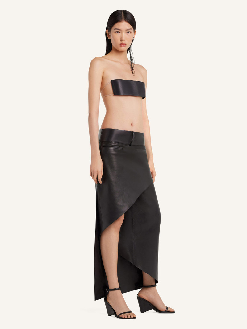 courrèges OBLIQUE LEATHER SANDALS outlook