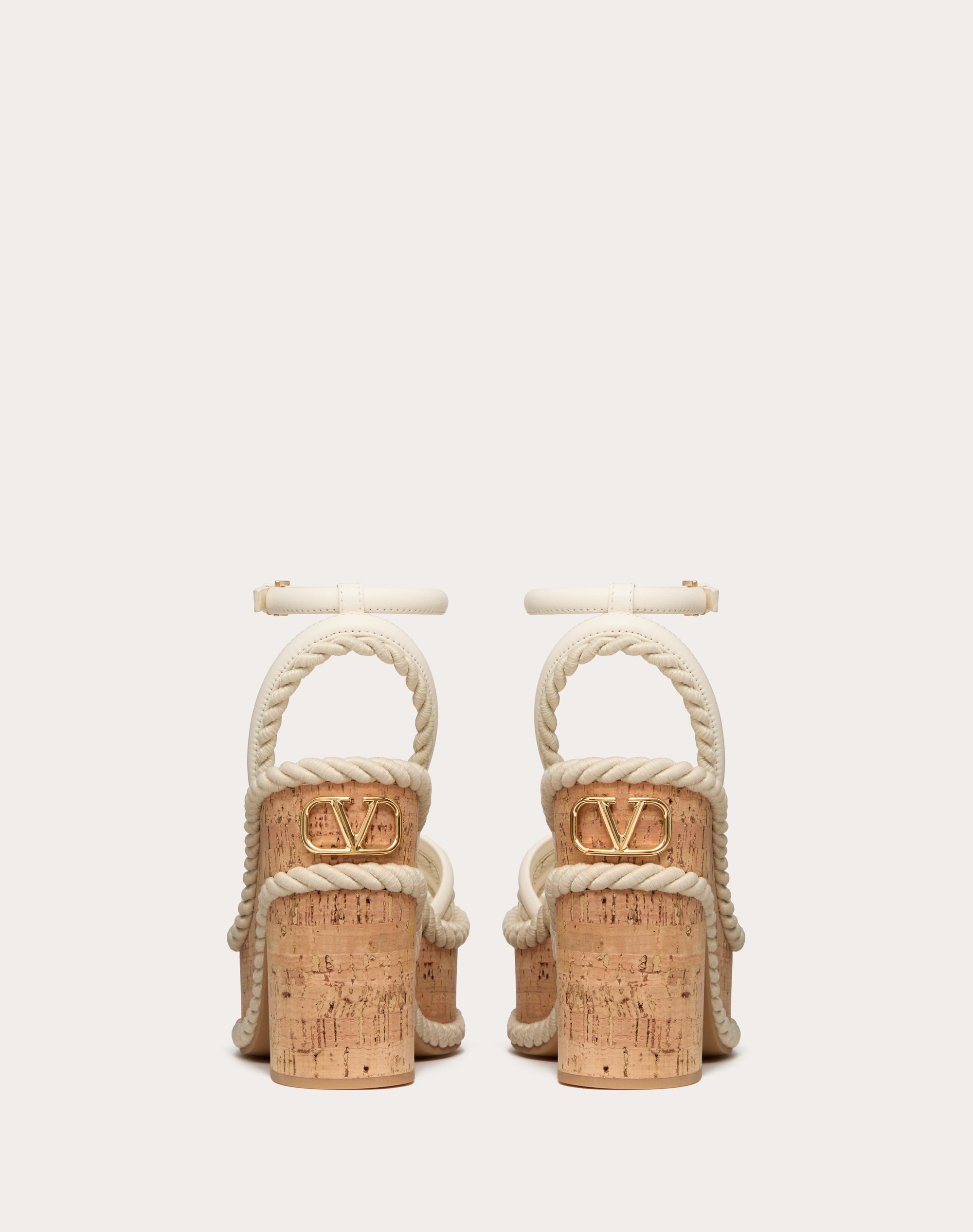 VLOGO SUMMERBLOCKS WEDGE SANDAL IN NAPPA LEATHER AND ROPE TORCHON 130MM - 3