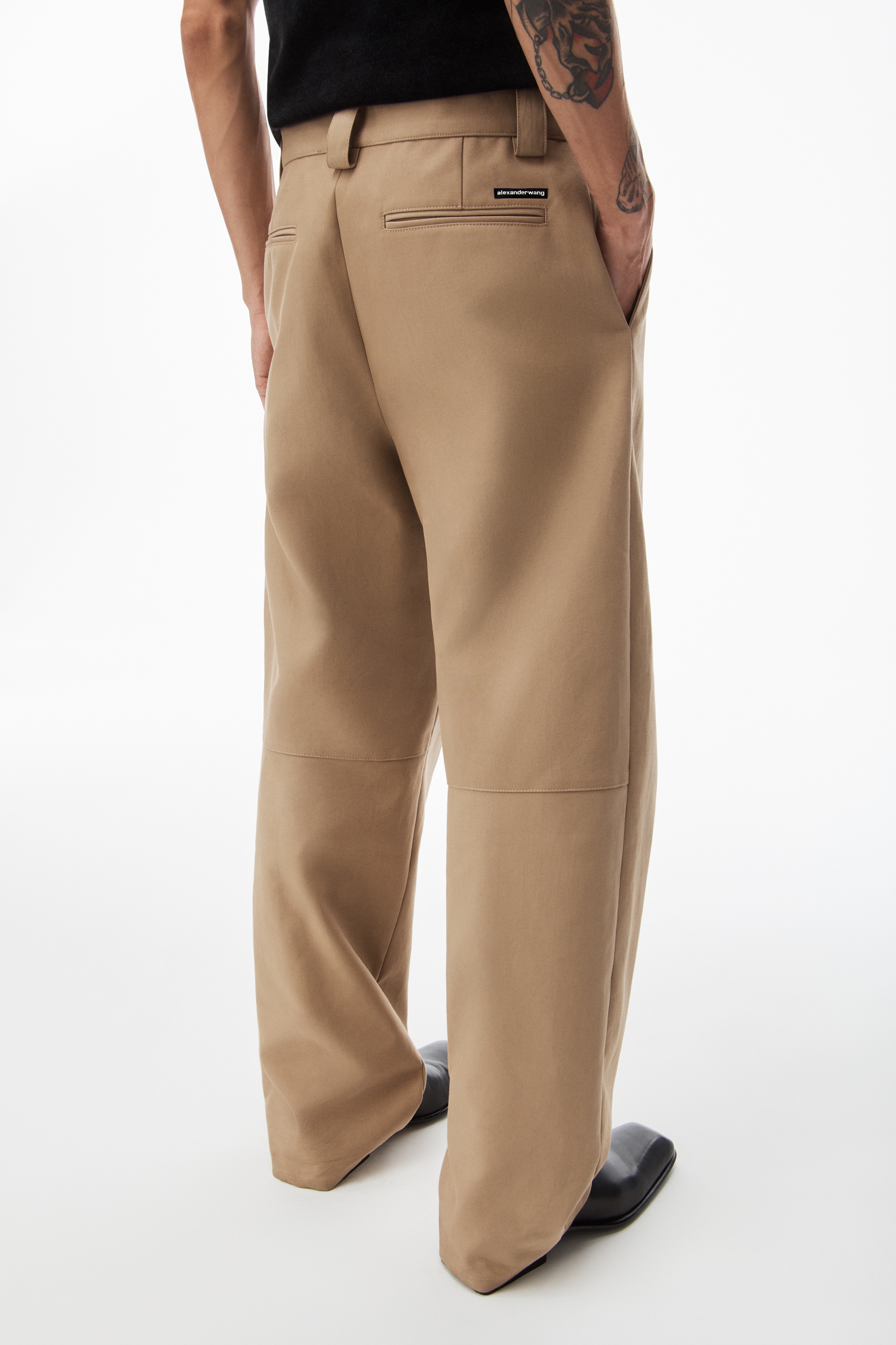 elasticated tailored trouser in twill - 4