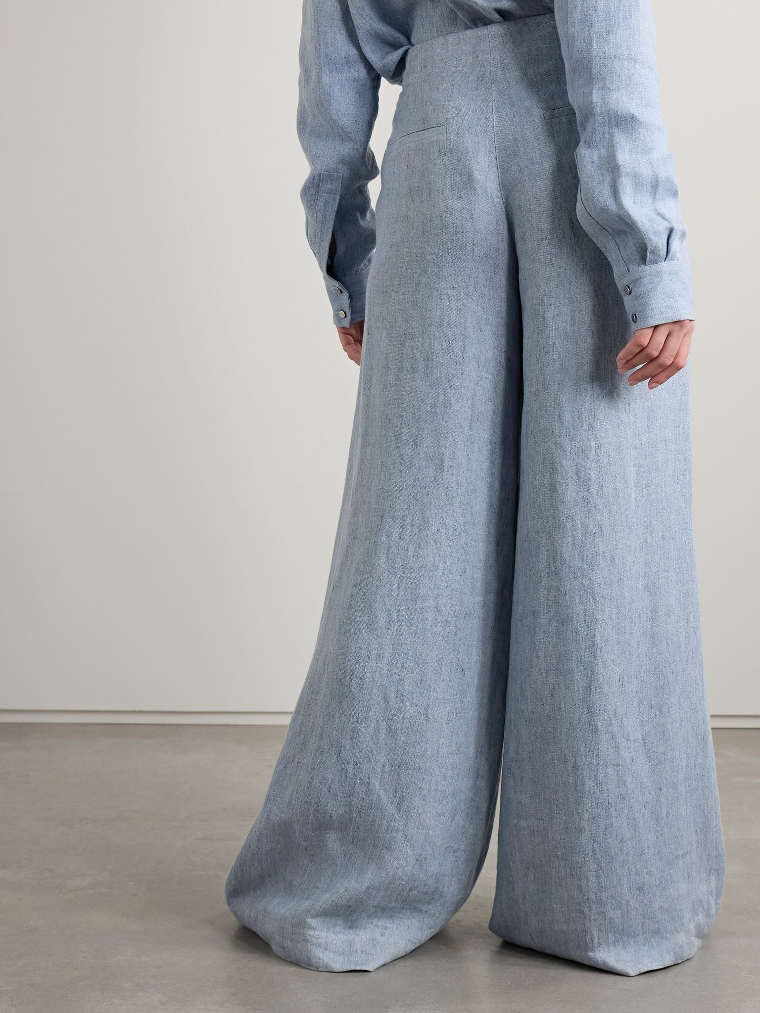 Demie hemp denim wide-leg pants Light denim - 4