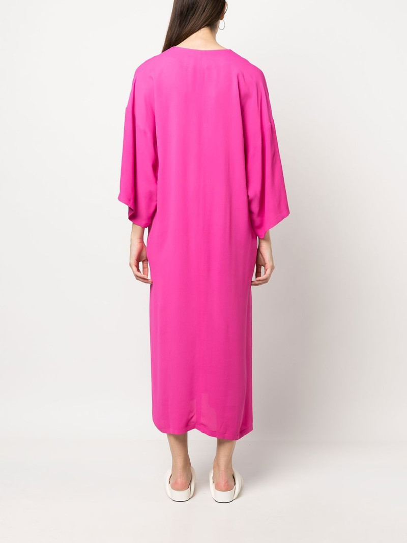 belted long-sleeved midi dress 4