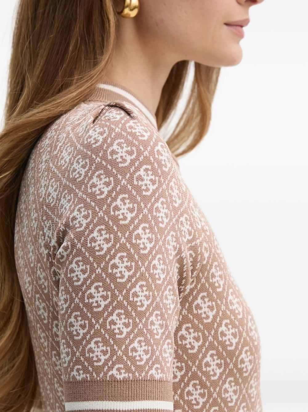 logo-pattern short-sleeve mini dress - 4