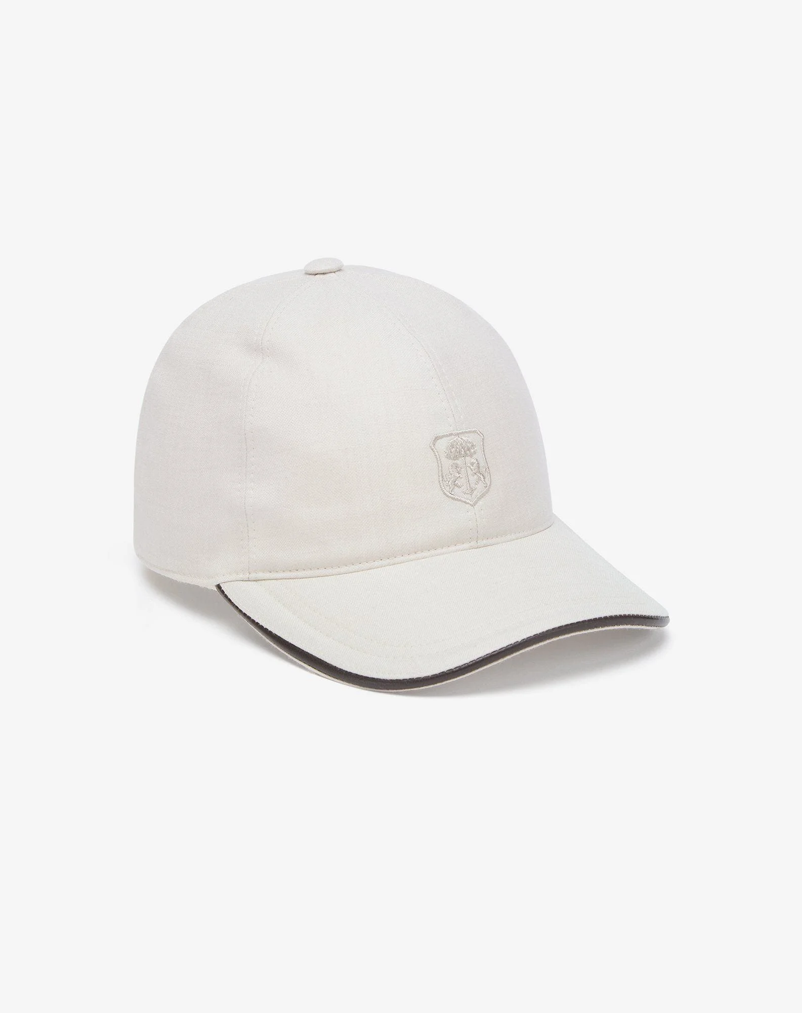 White wool, linen and silk baseball cap - 1