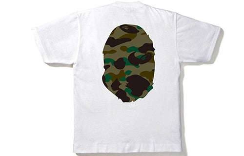 A Bathing Ape Green Camouflage Ape Head Tee 'White' BAPE-SS18-008 - 2
