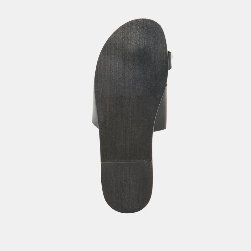 MOXY SANDALS BLACK LEATHER 10