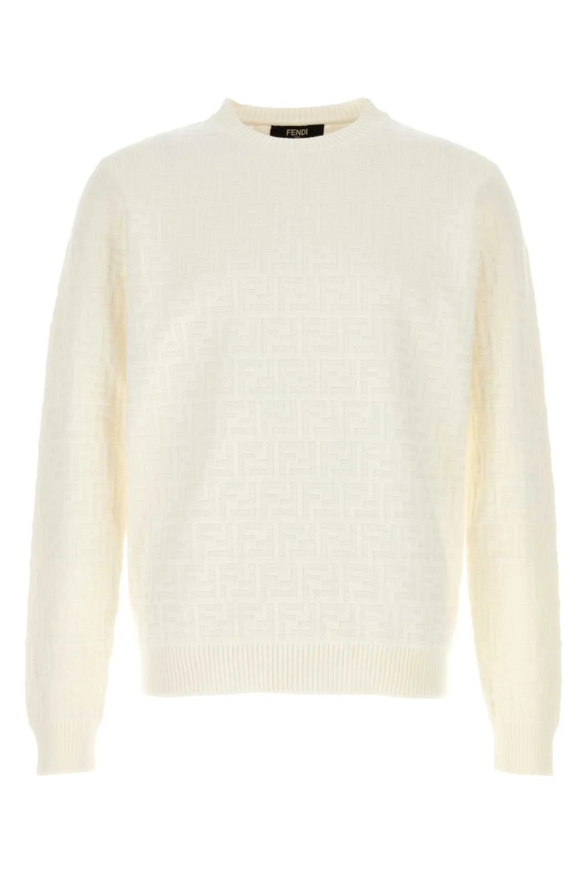 Fendi Men White Cotton Sweater - 1