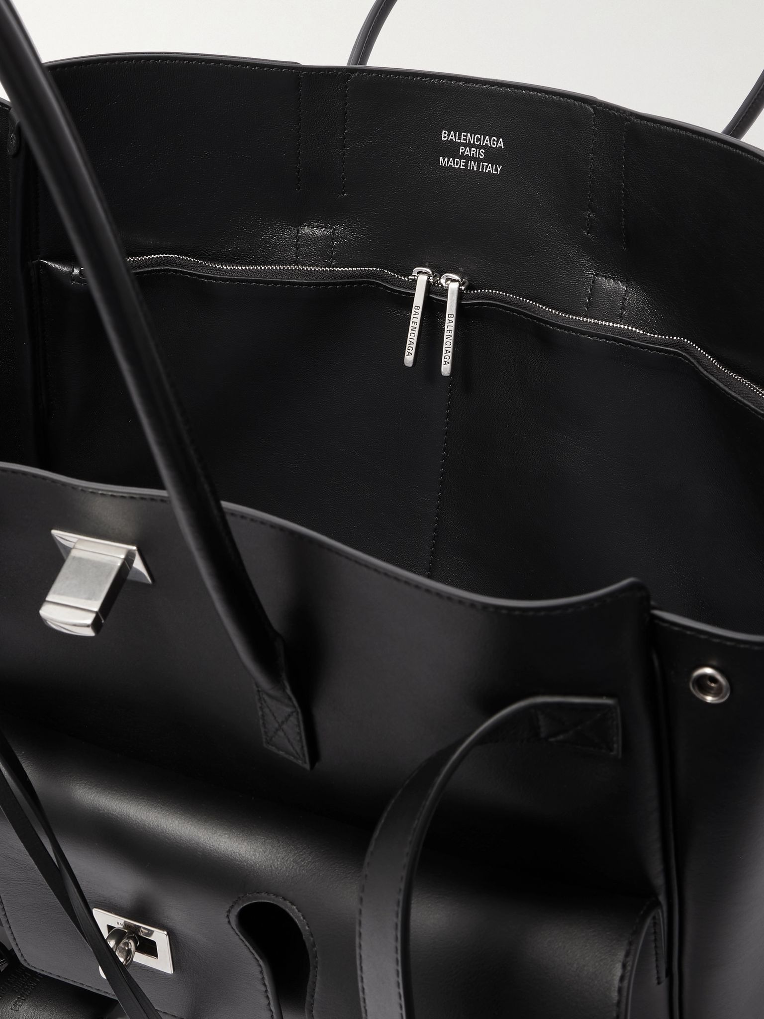 Bel Air M Leather Tote Bag Black - 5
