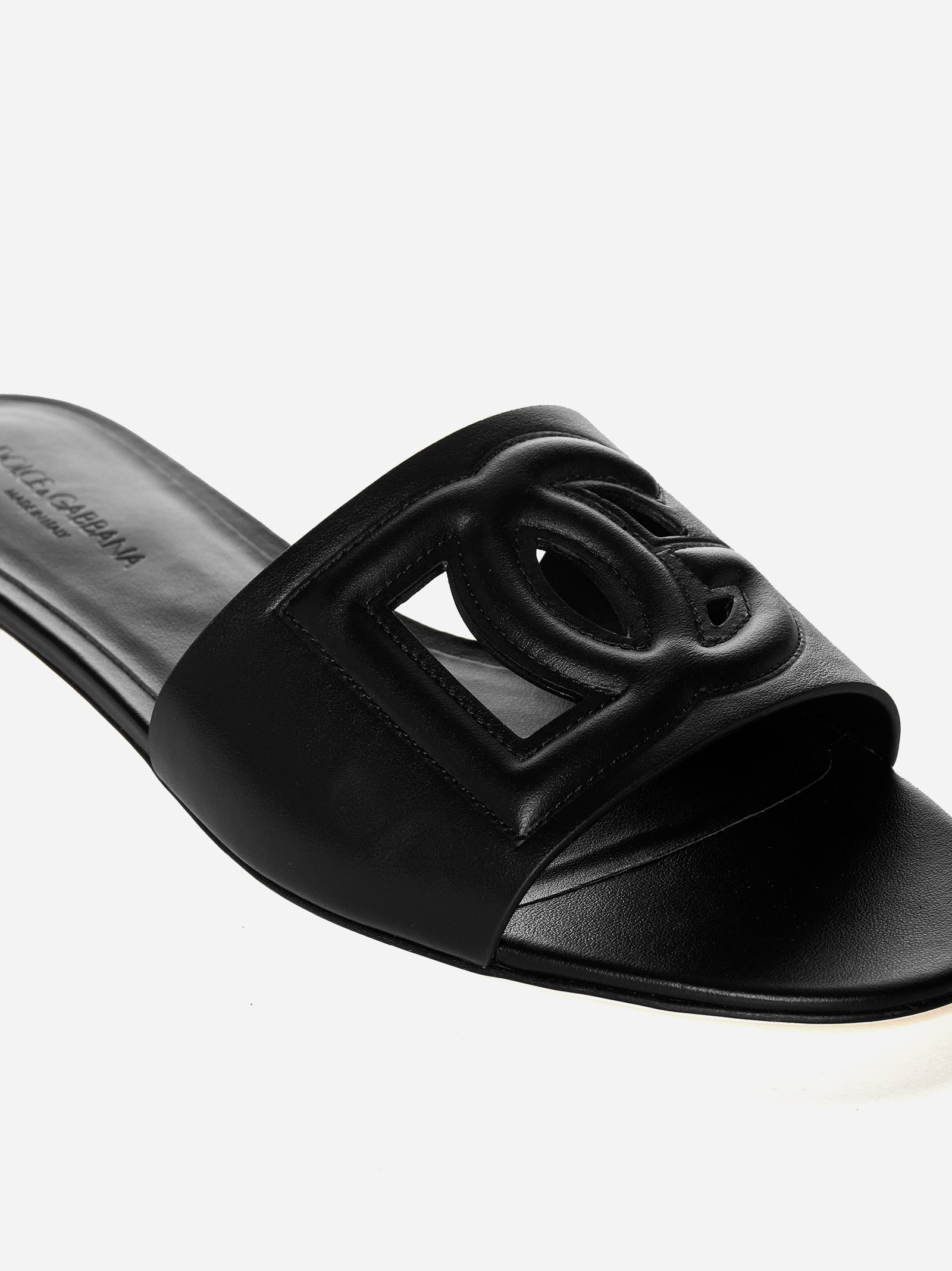 DG logo leather flat sandals - 4