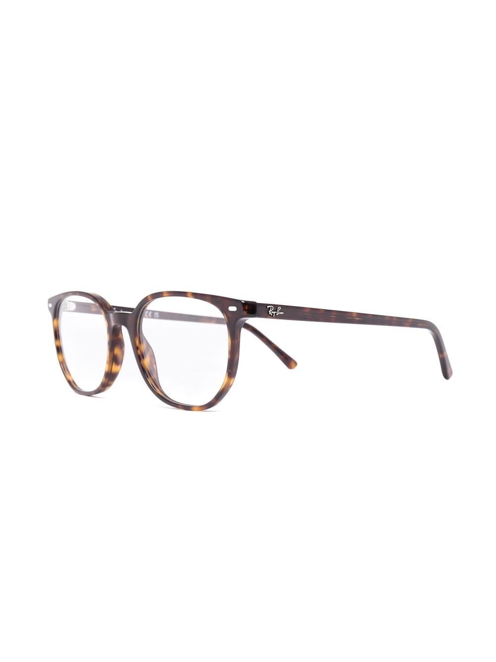 tortoiseshell rectangle-frame glasses - 2