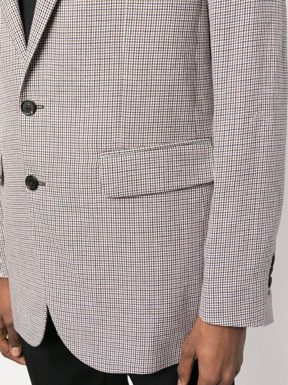 single-breasted checked jacket - 5