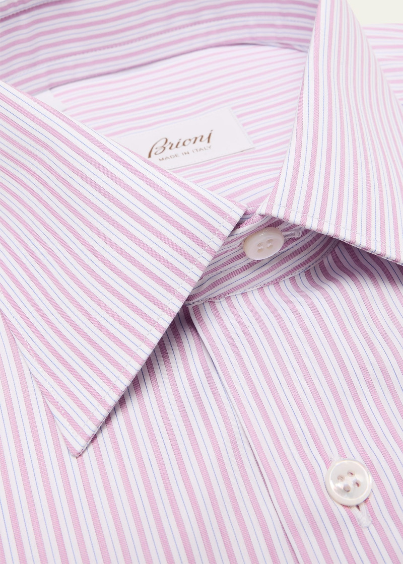 Brioni Men's Cotton Multi-Stripe Dress Shirt outlook