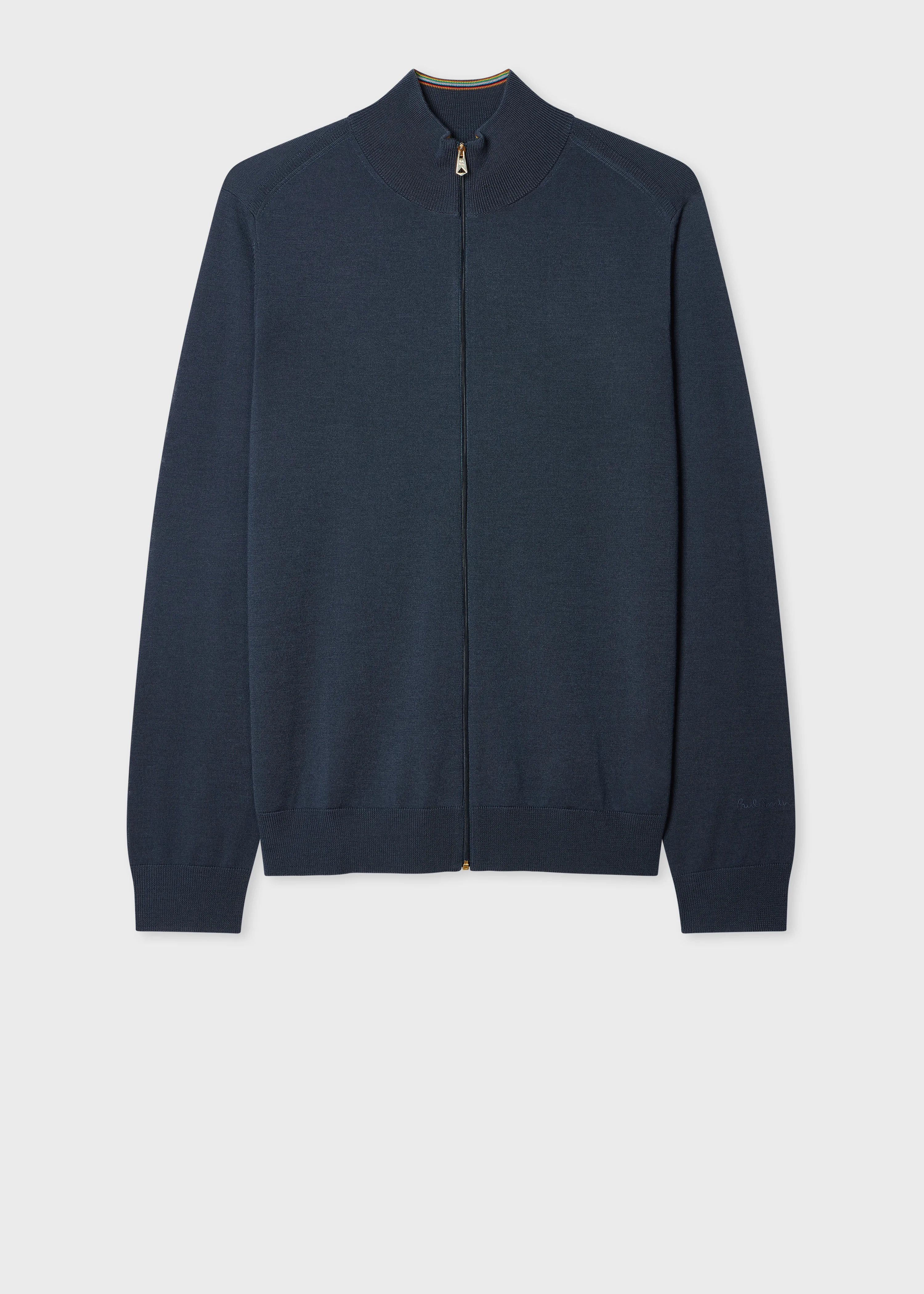 Steel Washable Wool Zip Cardigan - 1