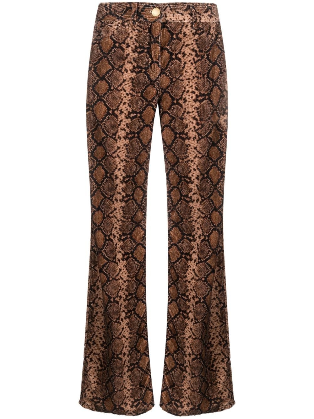 snakeskin-print corduroy trousers - 1