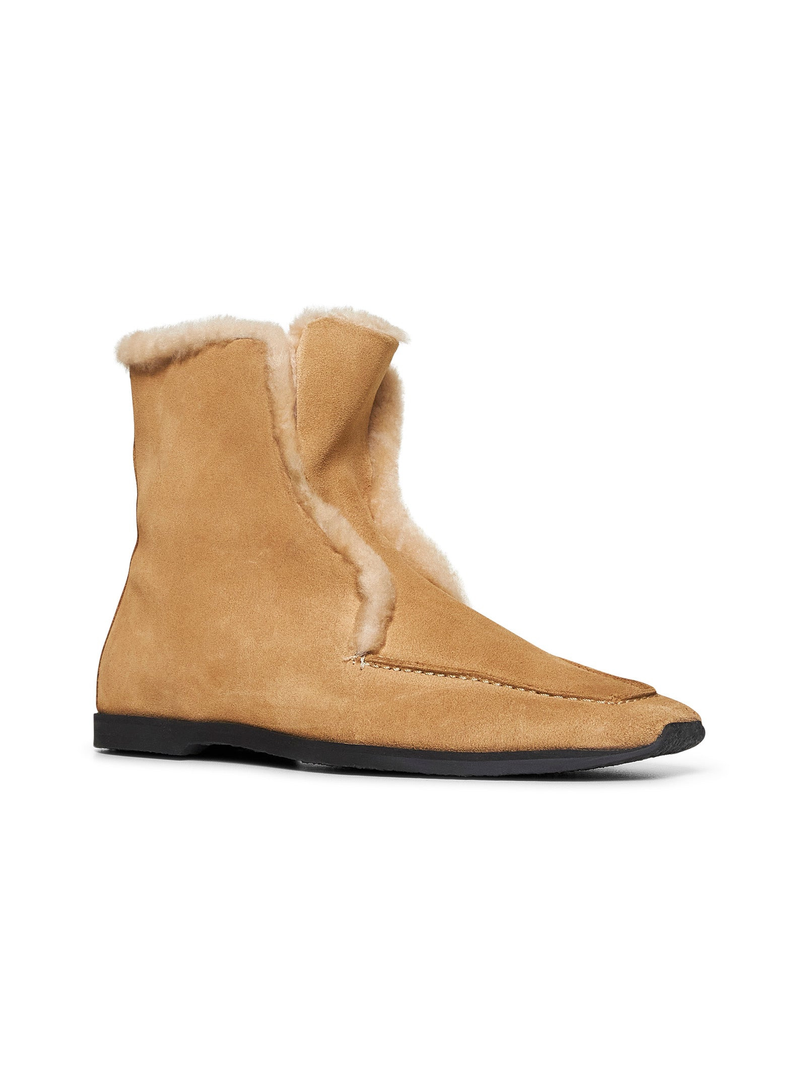 Toteme Women Beige Suede Ankle Boots - 2