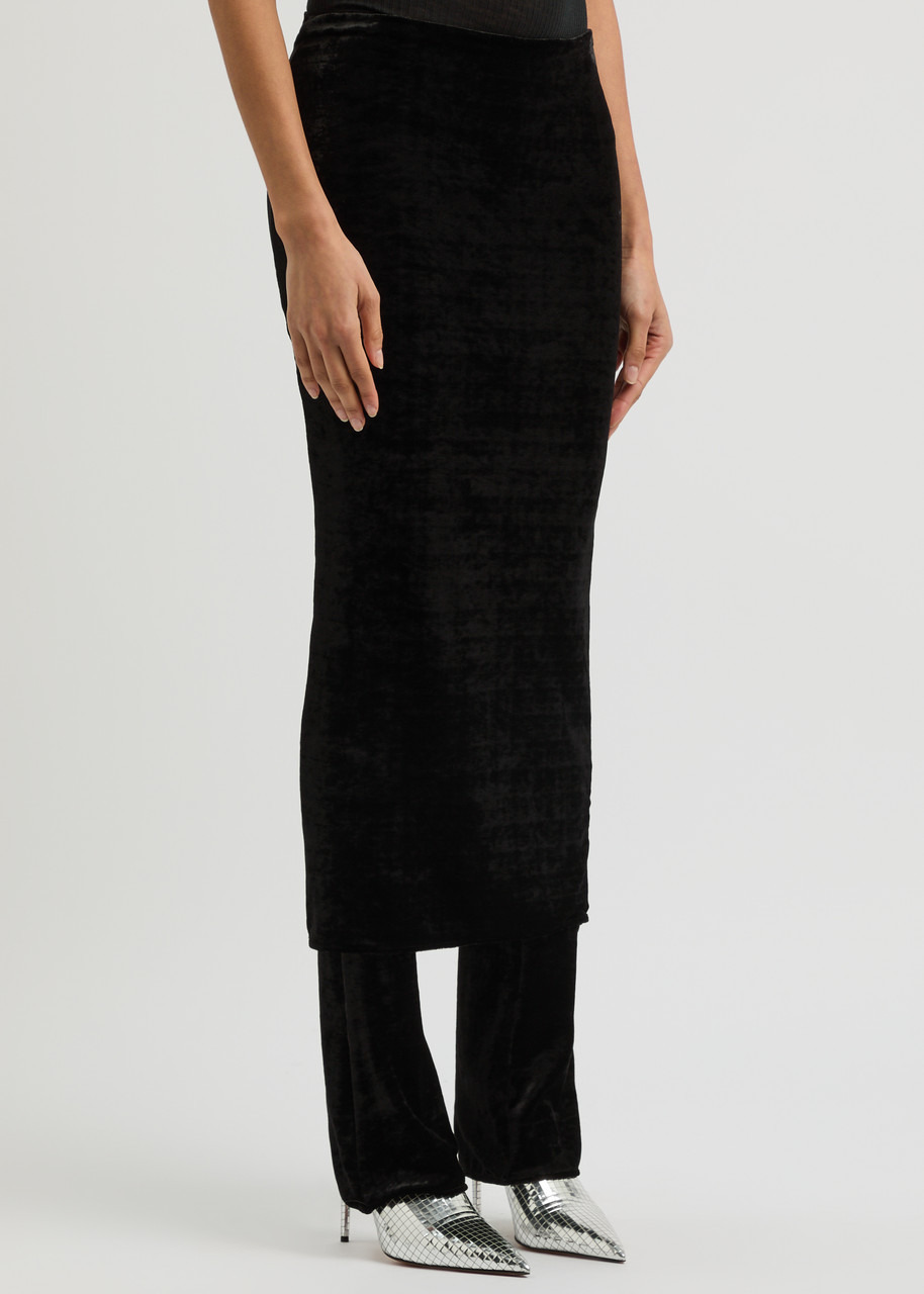 Alaïa Skirt-effect Velvet Trousers - 2