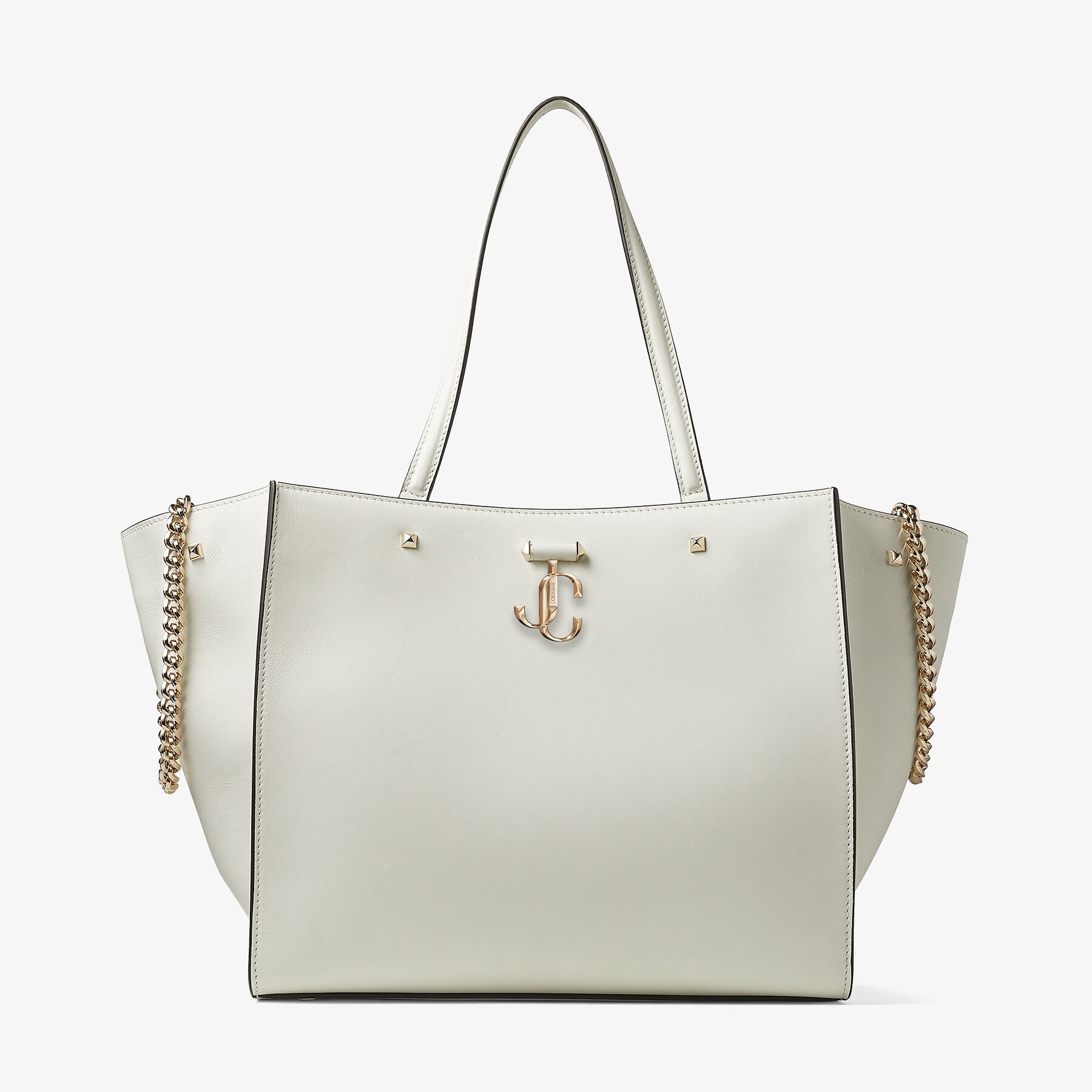 Varenne Tote Bag
Latte Fine Shiny Calf Leather Tote Bag with Light Gold JC Emblem - 1
