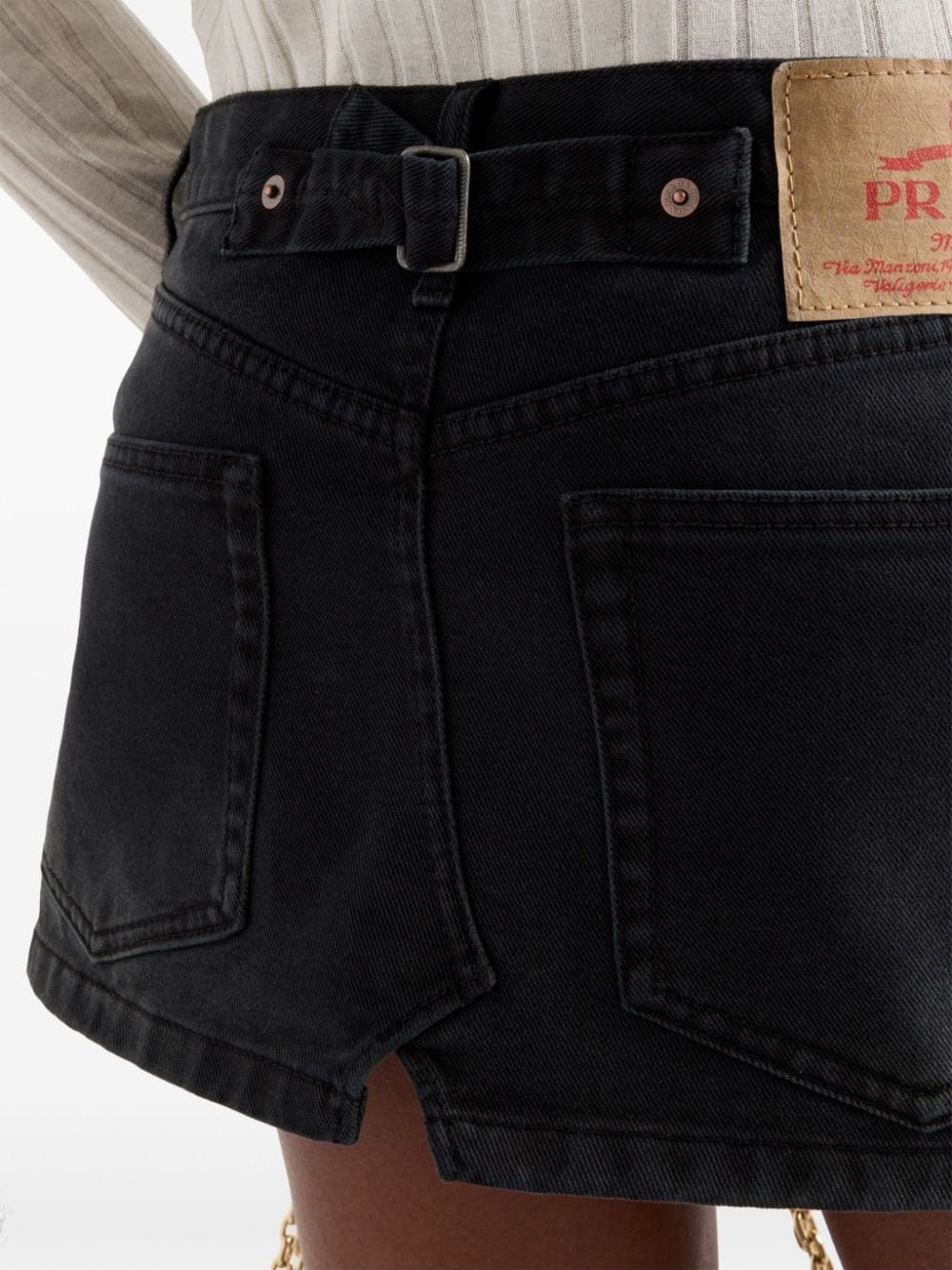 low-rise denim mini-skirt - 5