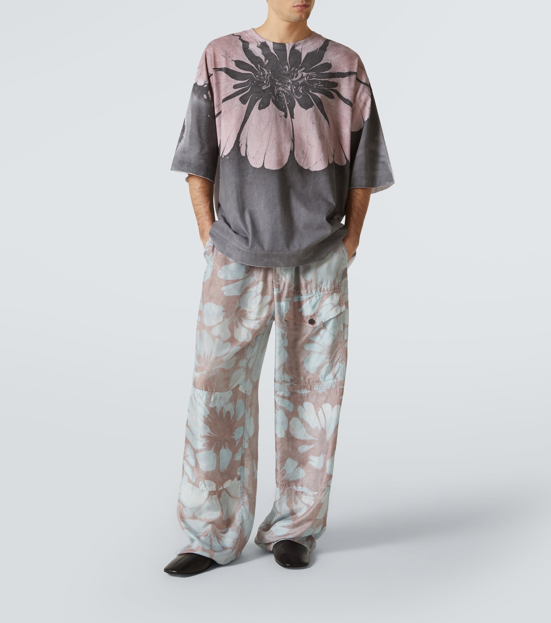 【DRIES VAN NOTEN】Cotton jersey top ジャージートップス 綿 DRIES VAN NOTEN HEN OVERSIZED COTTON JERSEY T-SHIRT BLACK