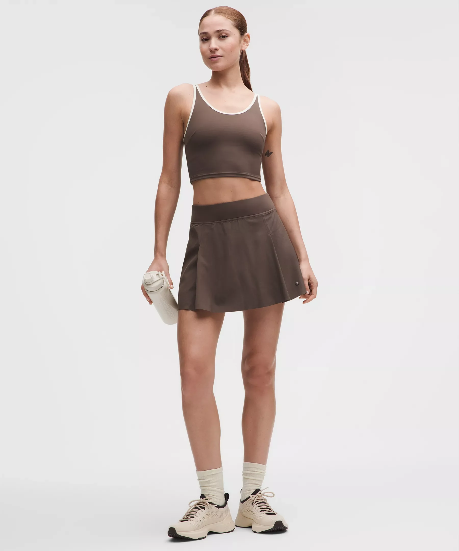 A-Line Side-Pleat Tennis Skirt - 1