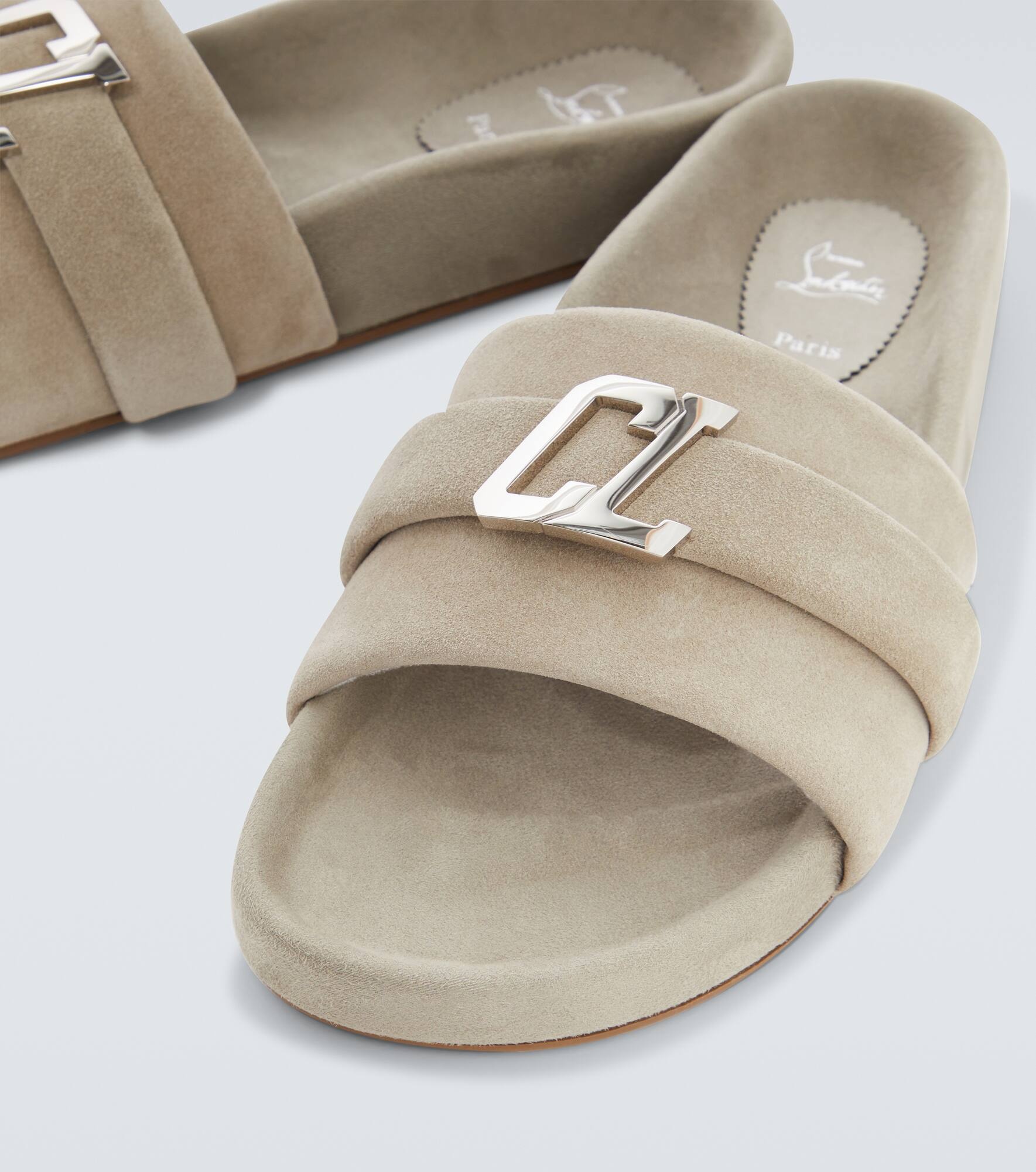 Embellished suede slides - 3