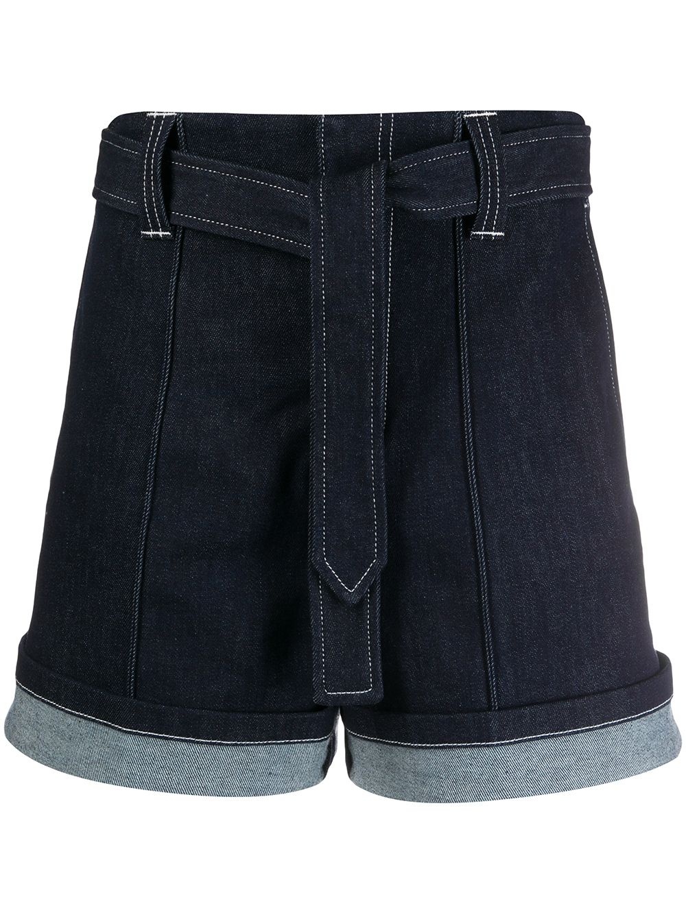 belted waist shorts - 1