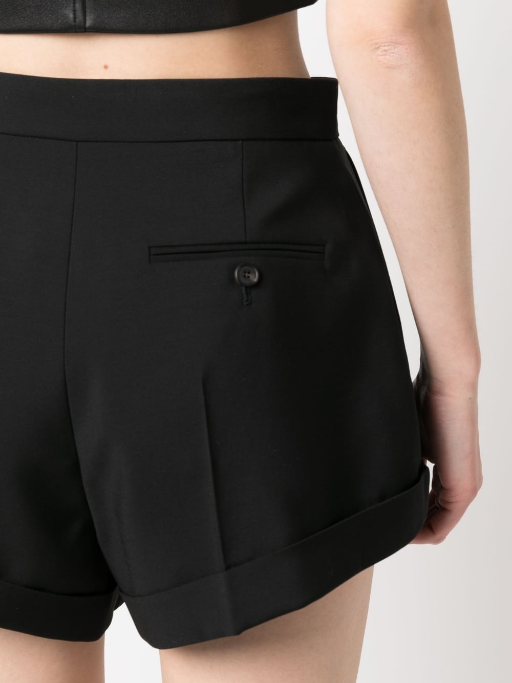 pleat-detail wool tailored shorts - 5