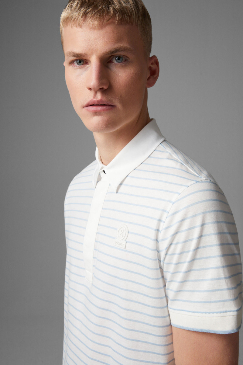 Duncan polo shirt in Off-white/Light blue 4