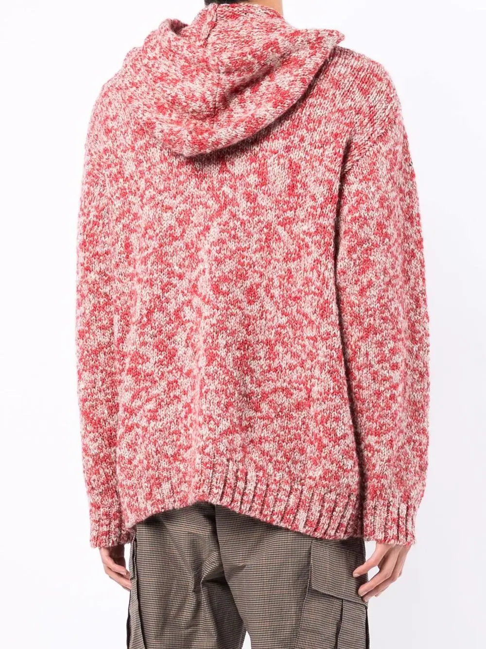 mélange-effect knitted hoodie - 4