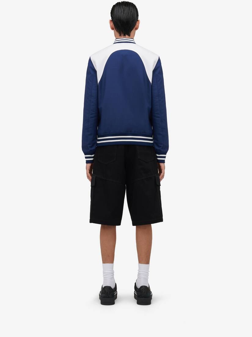 Men's Harness Bomber Jacket in Indigo - 4