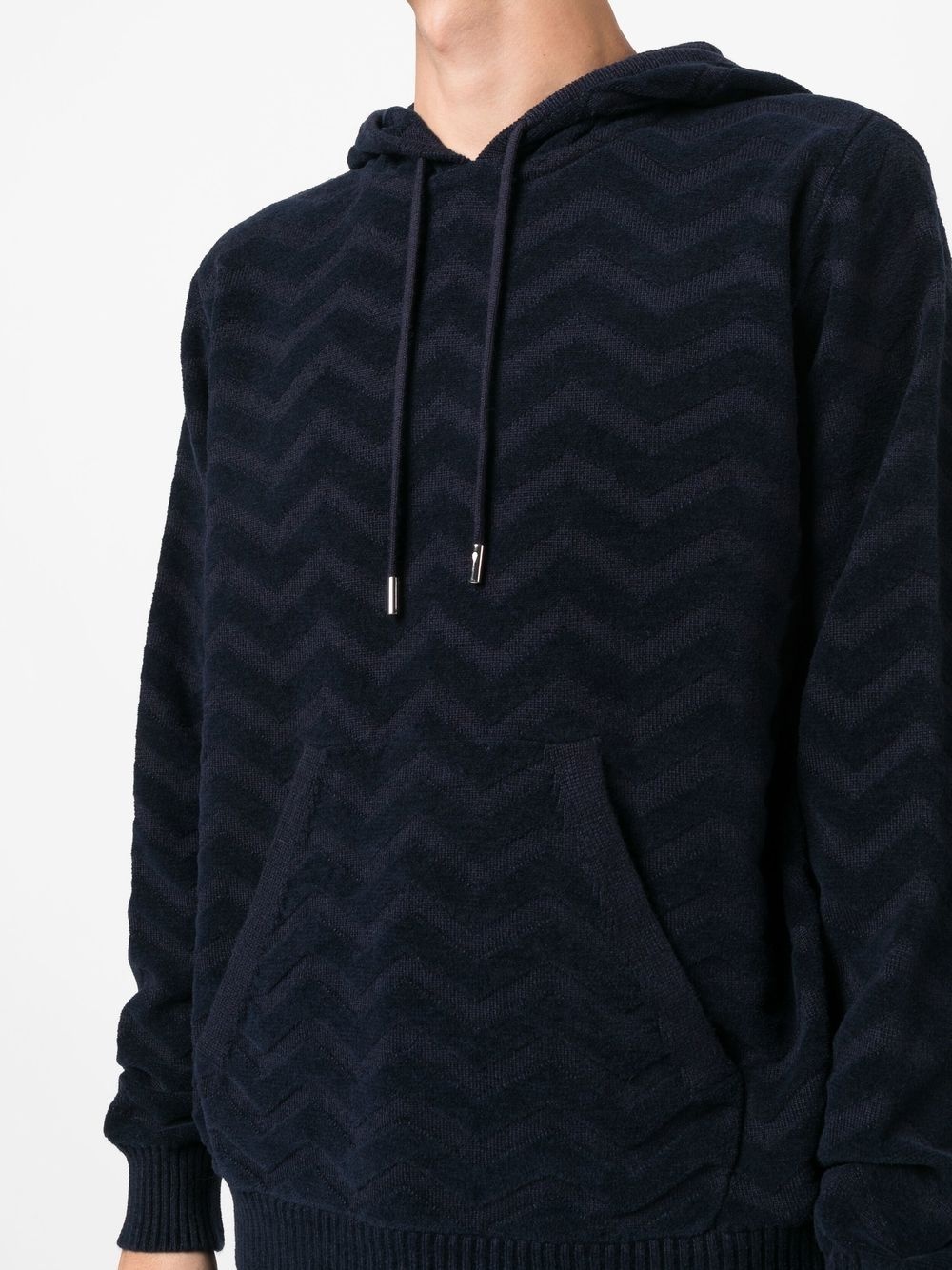 zig zag-knitted wool hoodie - 5