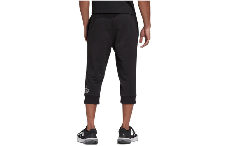 adidas Men's adidas Solid Color Pants Logo Casual Sports Pants/Trousers/Joggers Black HE1827 outlook