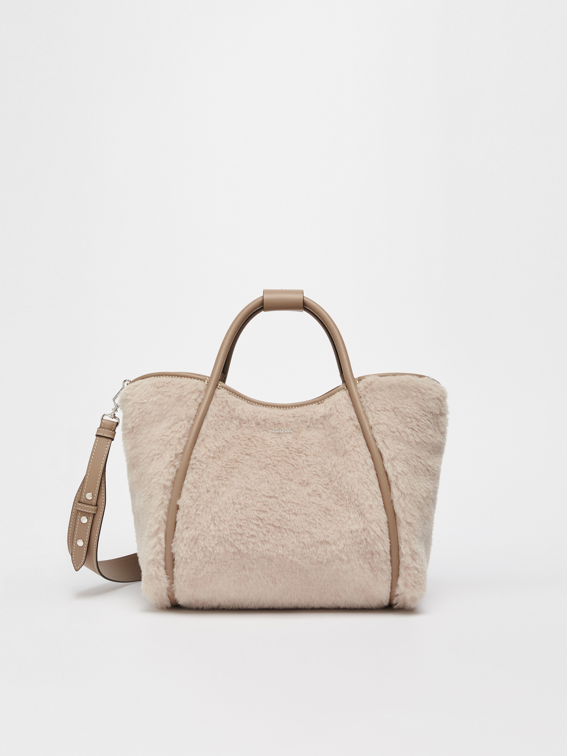 Max Mara TMARINS1 Small Marine Bag in alpaca and wool Teddy